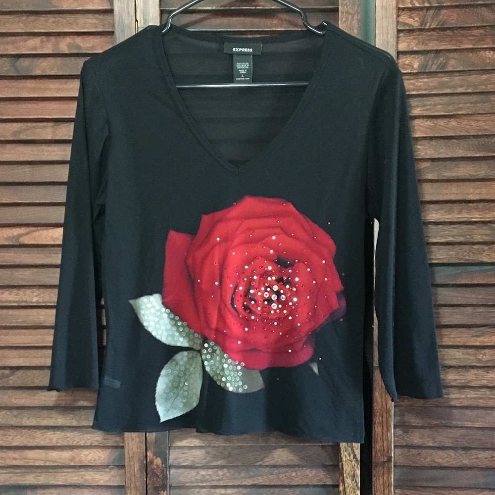 Express Women’s Black Sheer Top